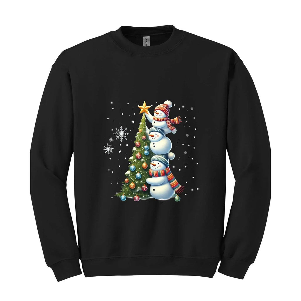 Cute Christmas Snowman Sweatshirt, Funny Christmas Snowman Sweater, Let it Snow