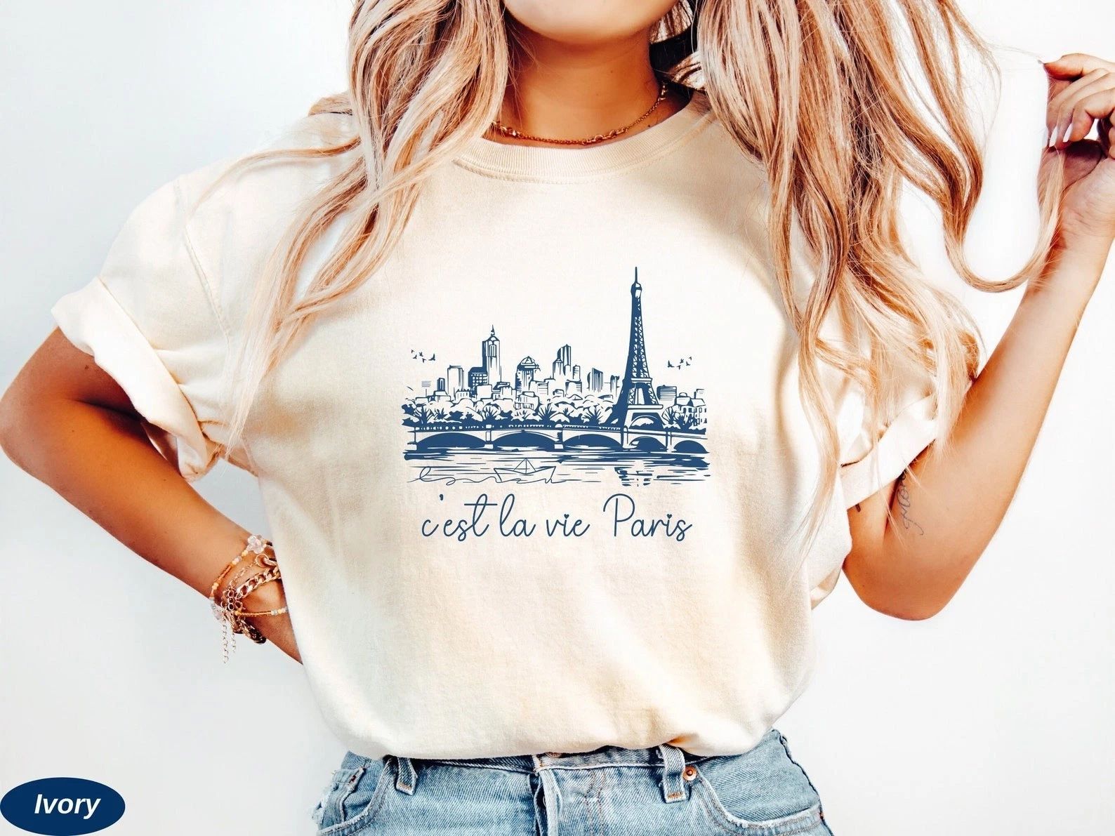 Paris Skyline Shirt Travel Gift for Paris Trip Souvenir Tee