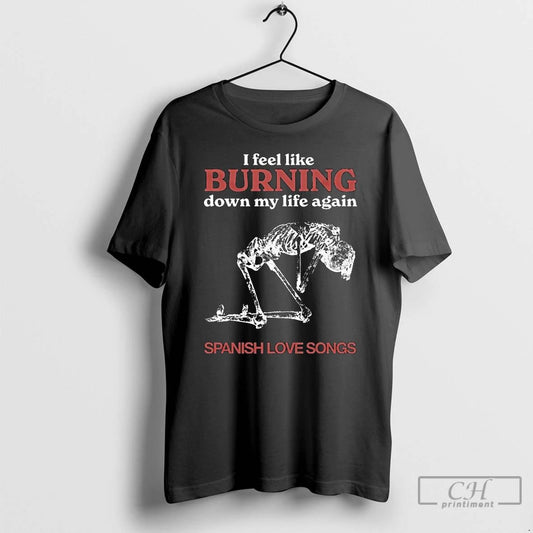 Classic Spanish Love Songs Burning Down 2025 Long Sleve T Shirts