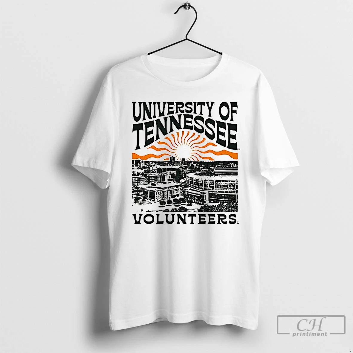 Premium University Of Tennessee Sunburst Campus Sunburst T Shirts