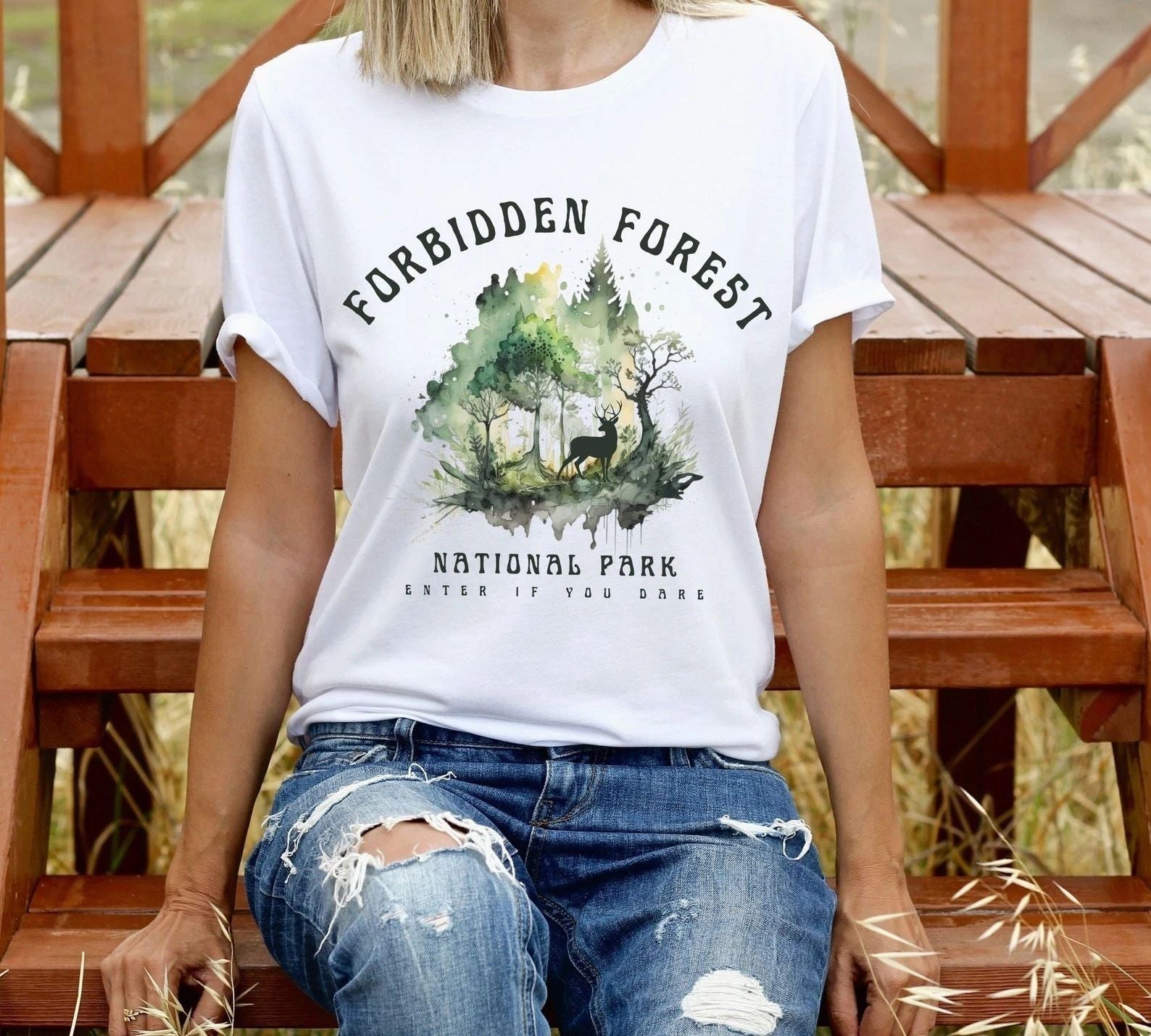 Forbidden Forest T-Shirt Travel Gift for USA Lovers Souvenir Tee
