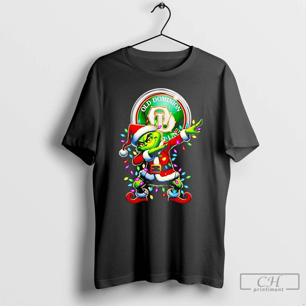 Classic Santa Grinch Dabbing Old Dominion Christmas Light T Shirts
