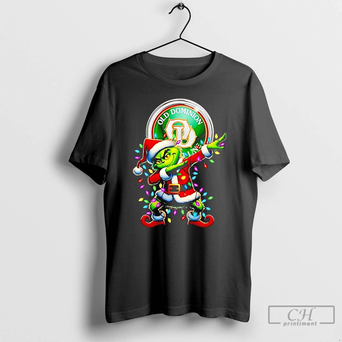 Classic Santa Grinch Dabbing Old Dominion Christmas Light T Shirts