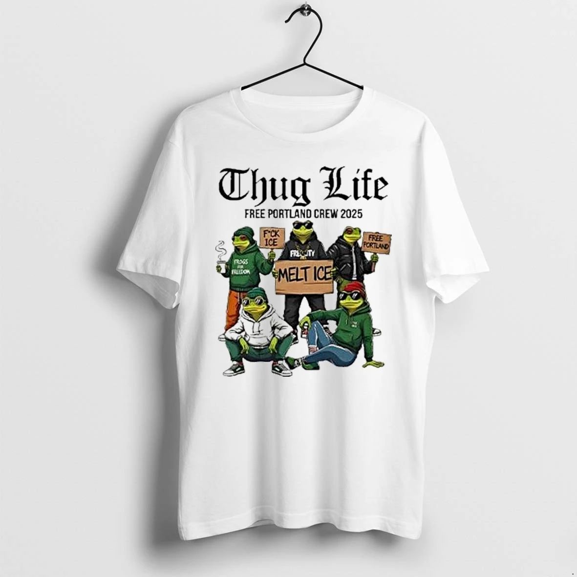 Portland Frog Thug Life Free Portland Crew 2025 Tshirts Sweater