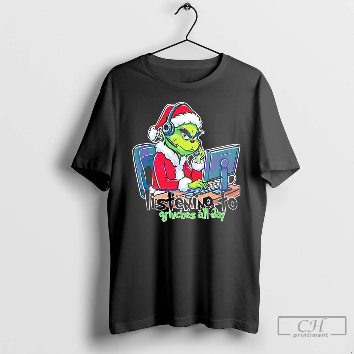 Classic Grinch Telesale Listening To Grinches All Day Christmas T Shirts