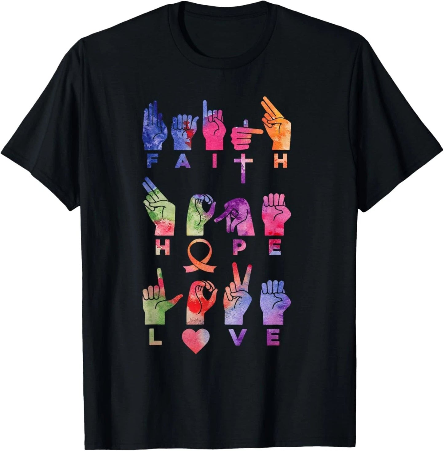 Faith Hope Love ASL American Sign Language T-Shirt