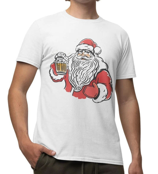 BROOKLYN VERTICAL Funny Christmas Santa Naughty Nice Holiday Short Sleeve Crew N