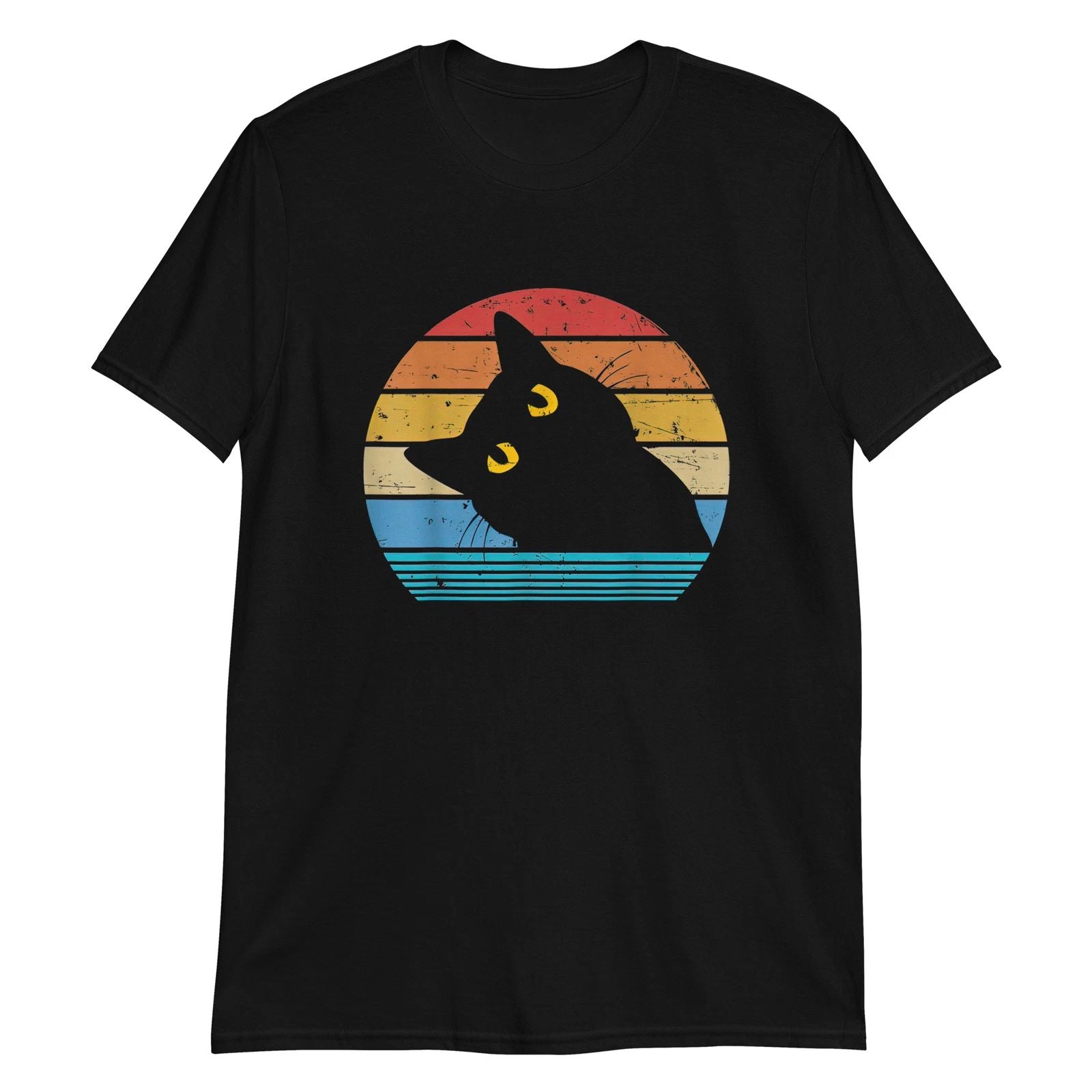 Vintage Retro Black Cat Lover Cute Kitty Gift T-Shirt