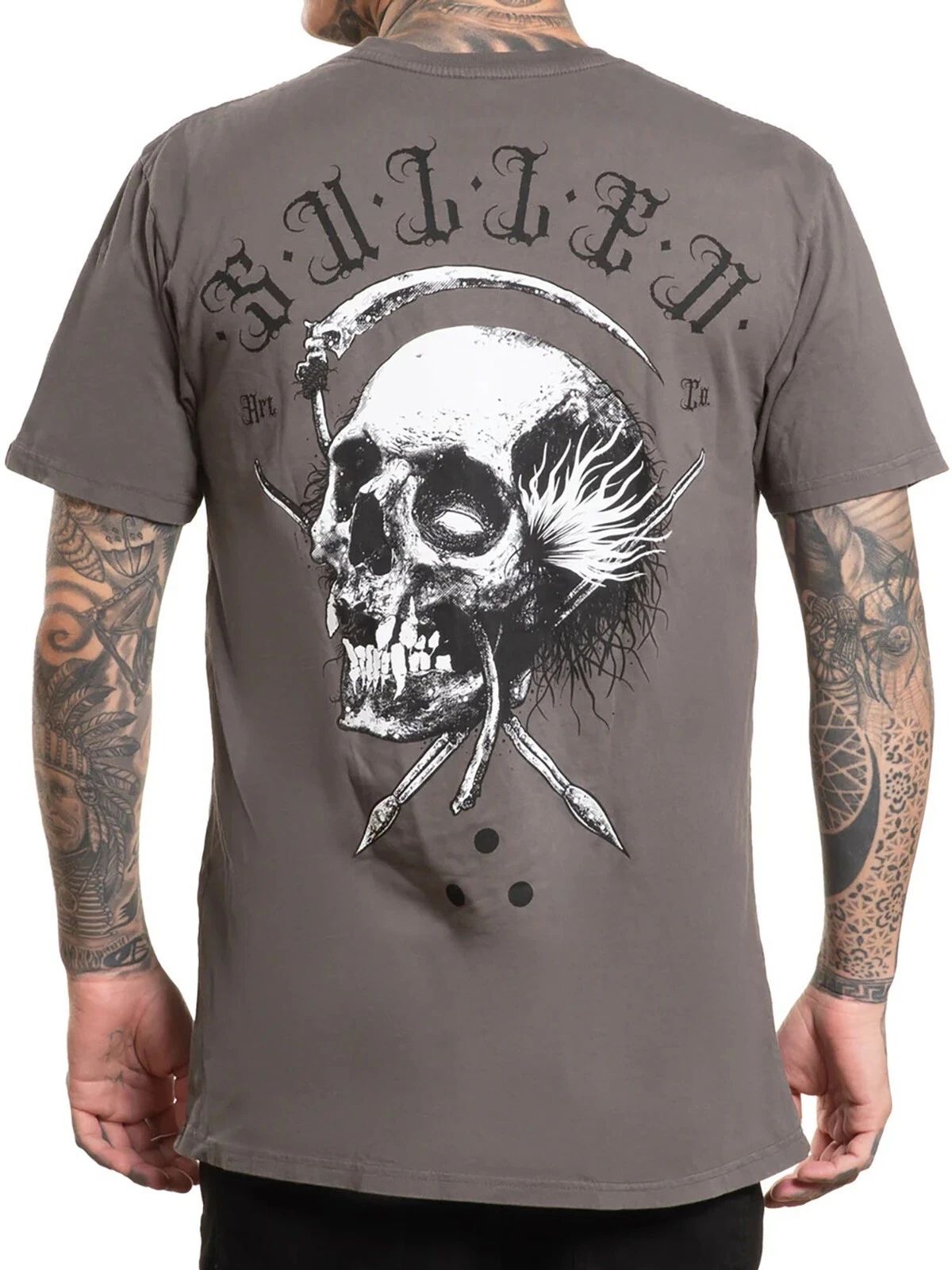 Sullen Men's Sickle Short Sleeve Premium T-shirt Tattoo Art Style Skull Tee