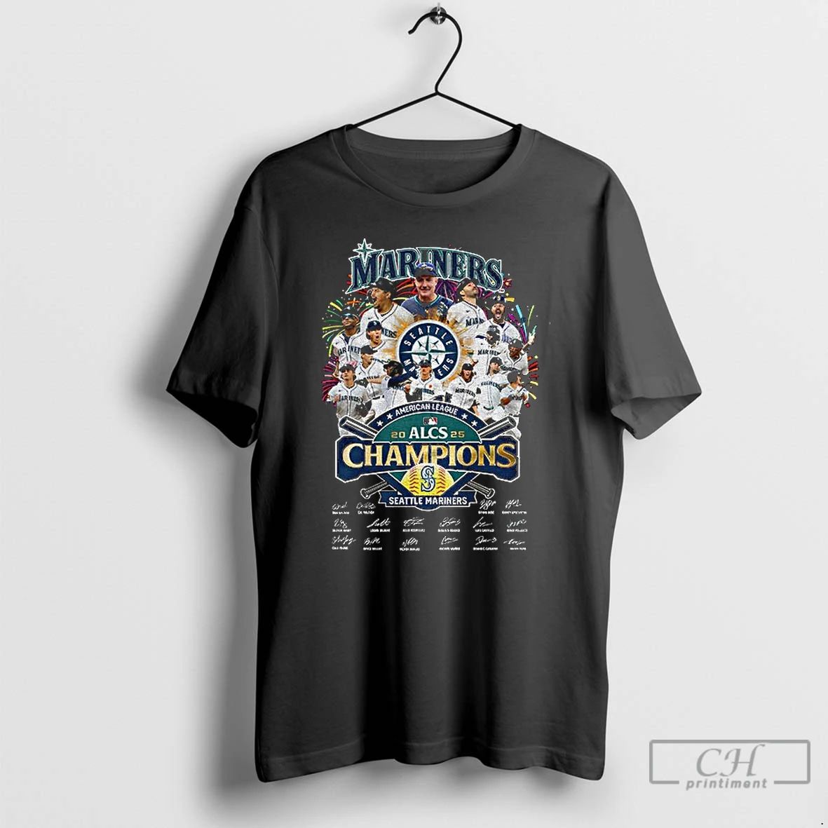 Classic Seattle Mariners American League Championship Series Alcs 2025 Signatures T Shirts