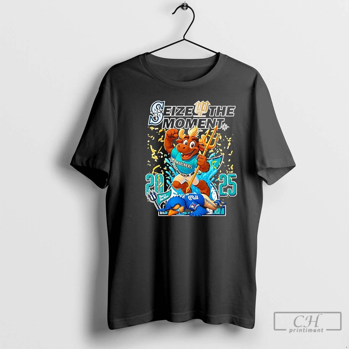 Classic Seattle Mariners 2025 Baseball Seize The Moment Mascot Christmas T Shirts