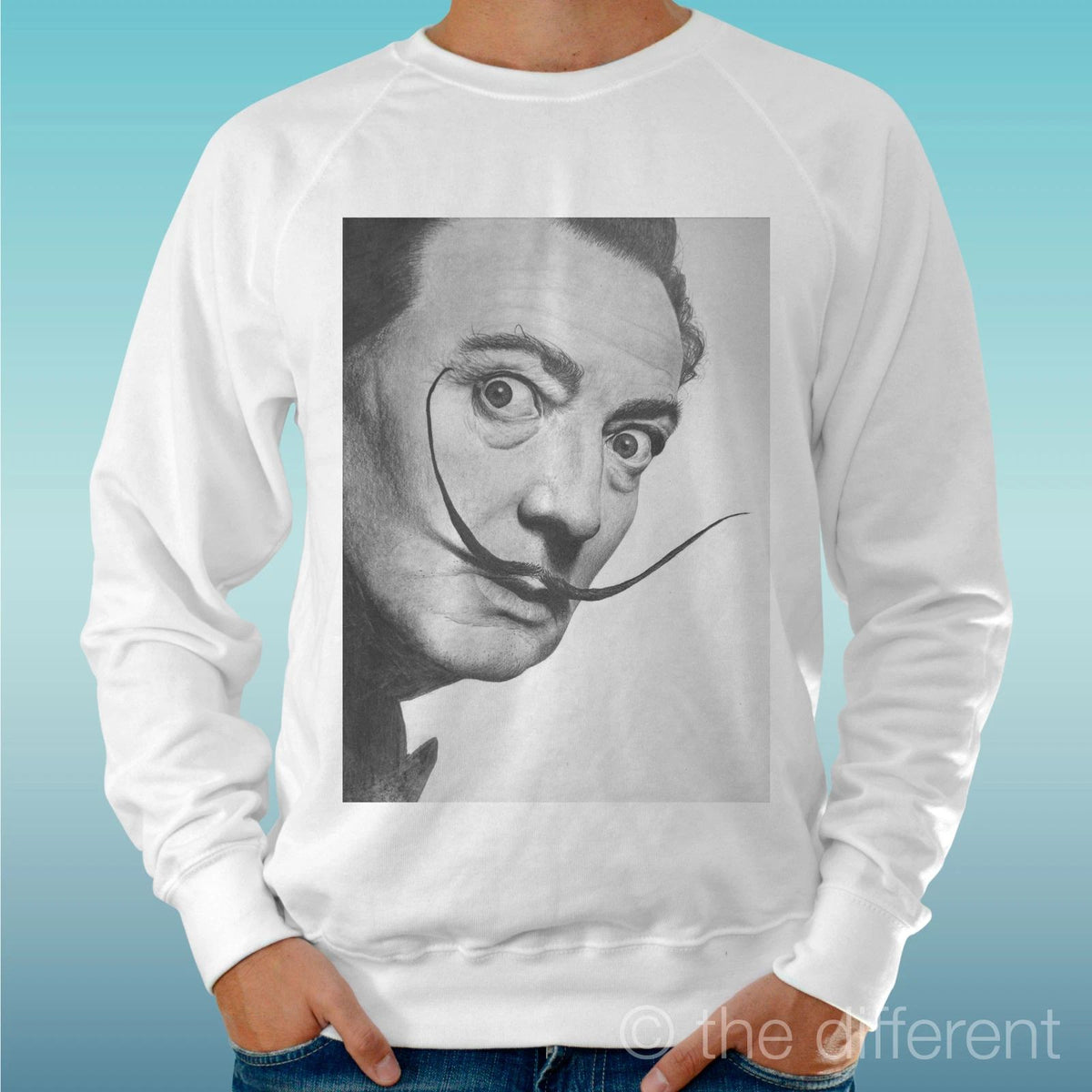 Felpa Man Light Sweater White " Dalì Smile Art. Photo " Road To Happiness