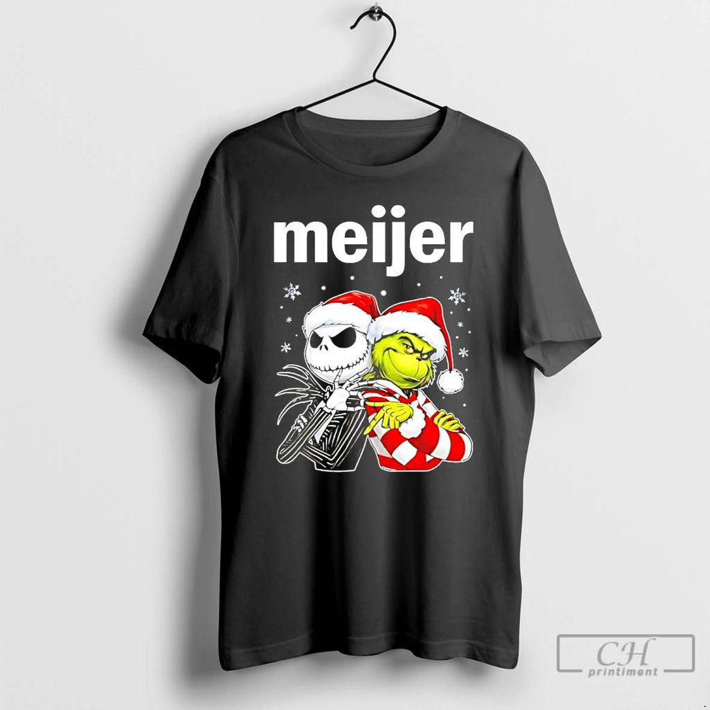 Classic Meijer X Jack Skellington And Grinch Six Seven Merry Christmas T Shirts