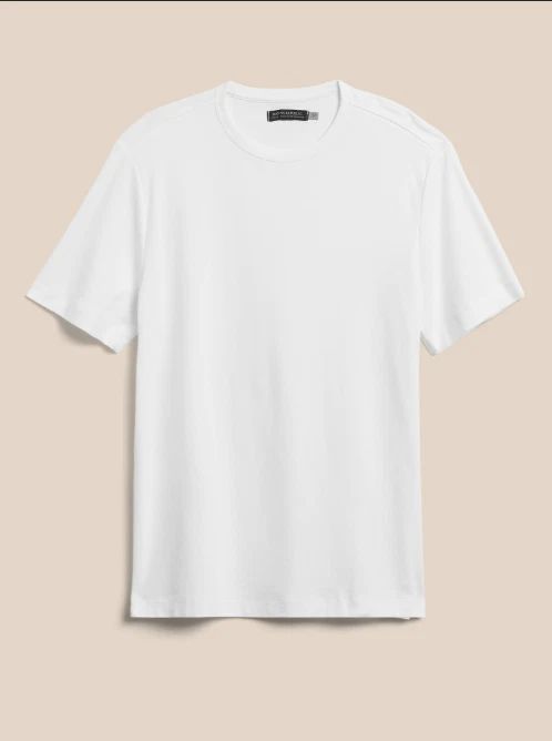 MENS LARGE BANANA REPUBLIC LUXE TOUCH PERFORMANCE T SHIRT SHORT SLEEVE WHITE NWT