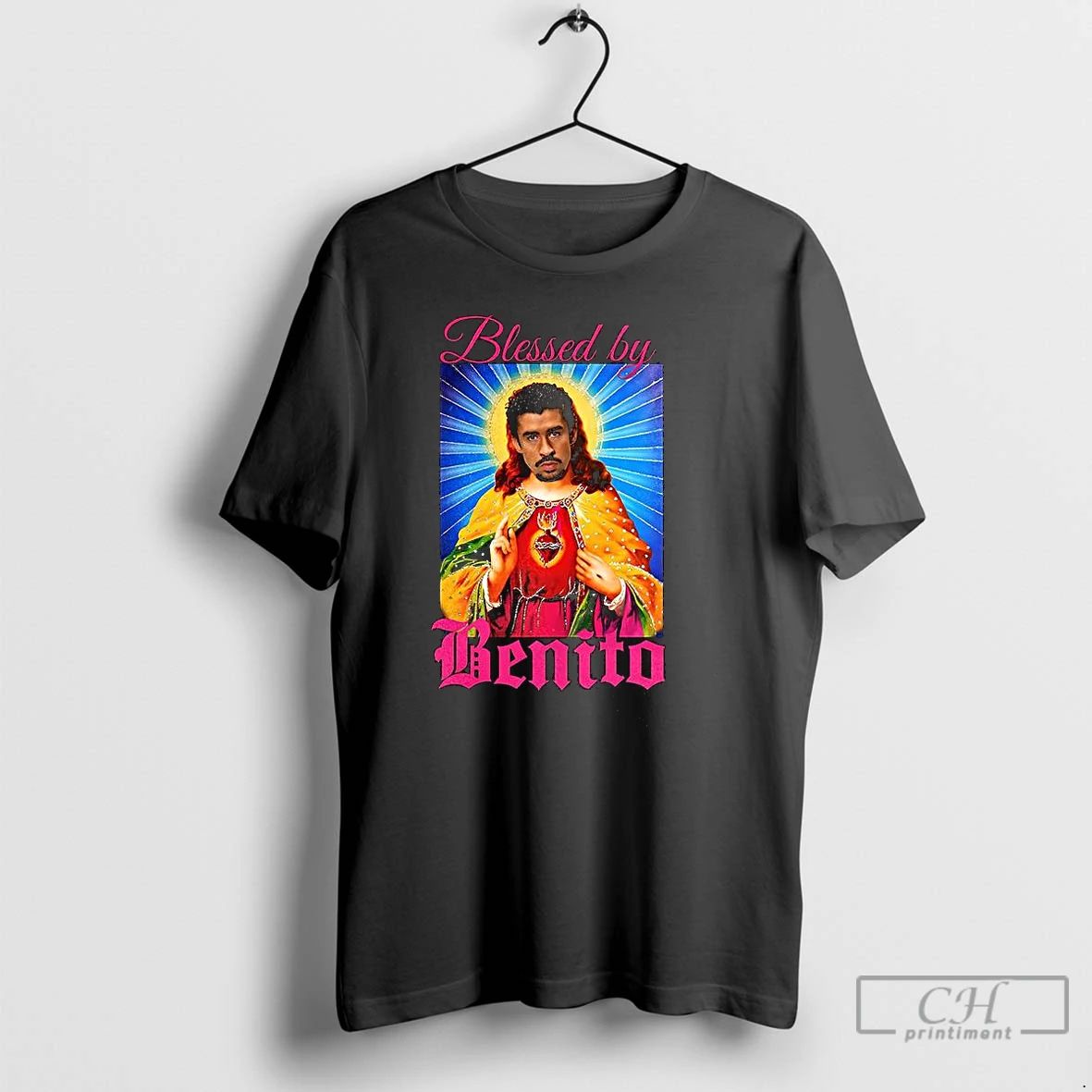 Premium Bad Blessed By Benito Parody T Shirts