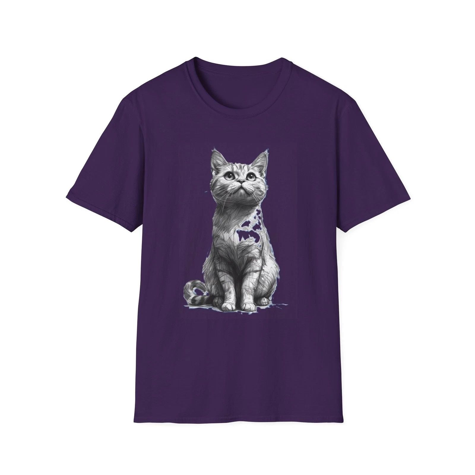 Purple Cat Graphic T-Shirt | Cute Cat Lover Gift, Animal T-Shirt, Pet [...]