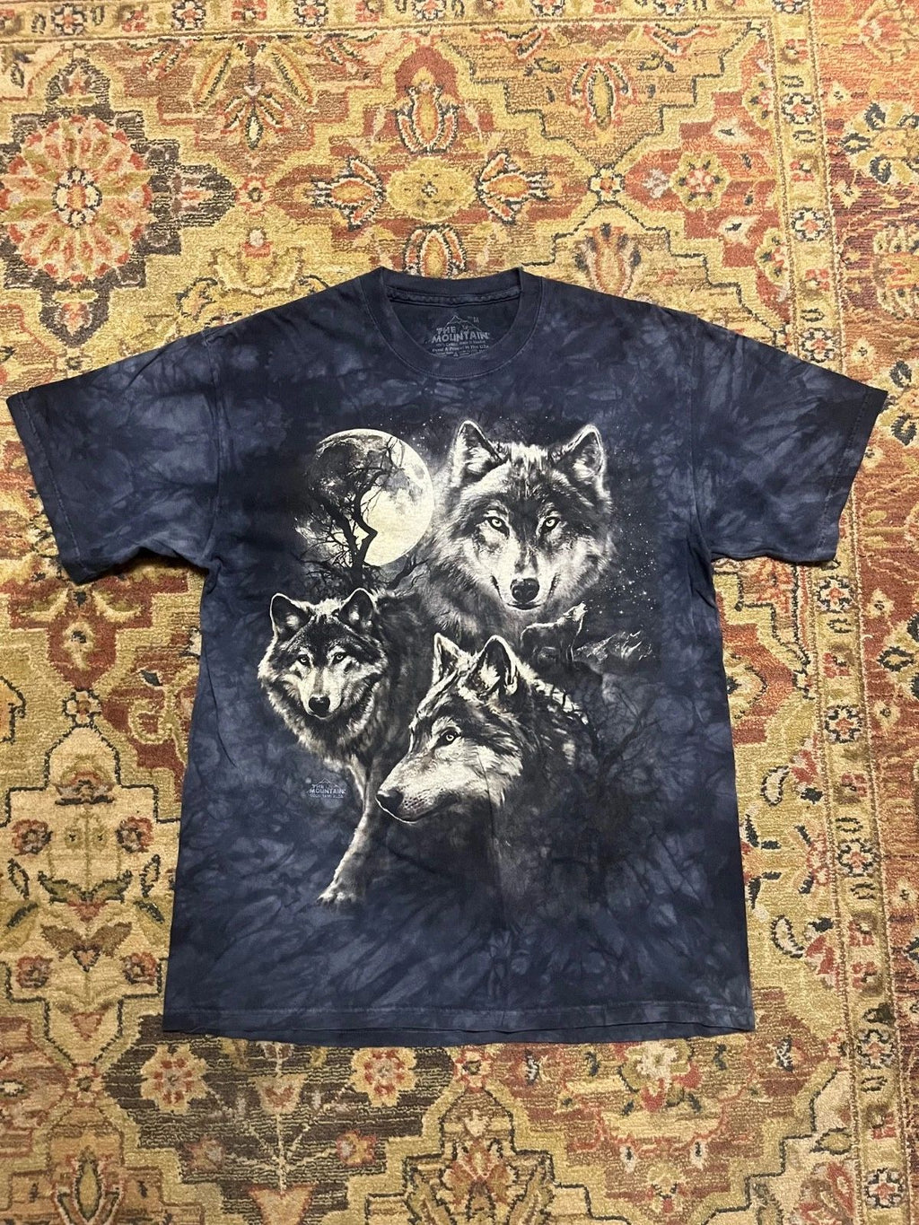 Vintage The Mountain Y2K Wolf Shirt Blue Unisex Medium