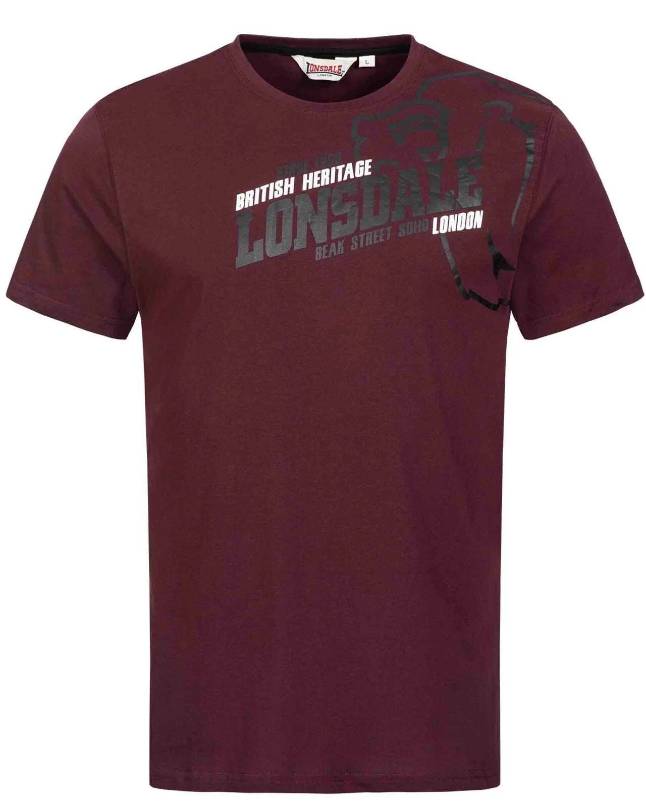 Lonsdale Walkey T-Shirt, Vintage Wine Red