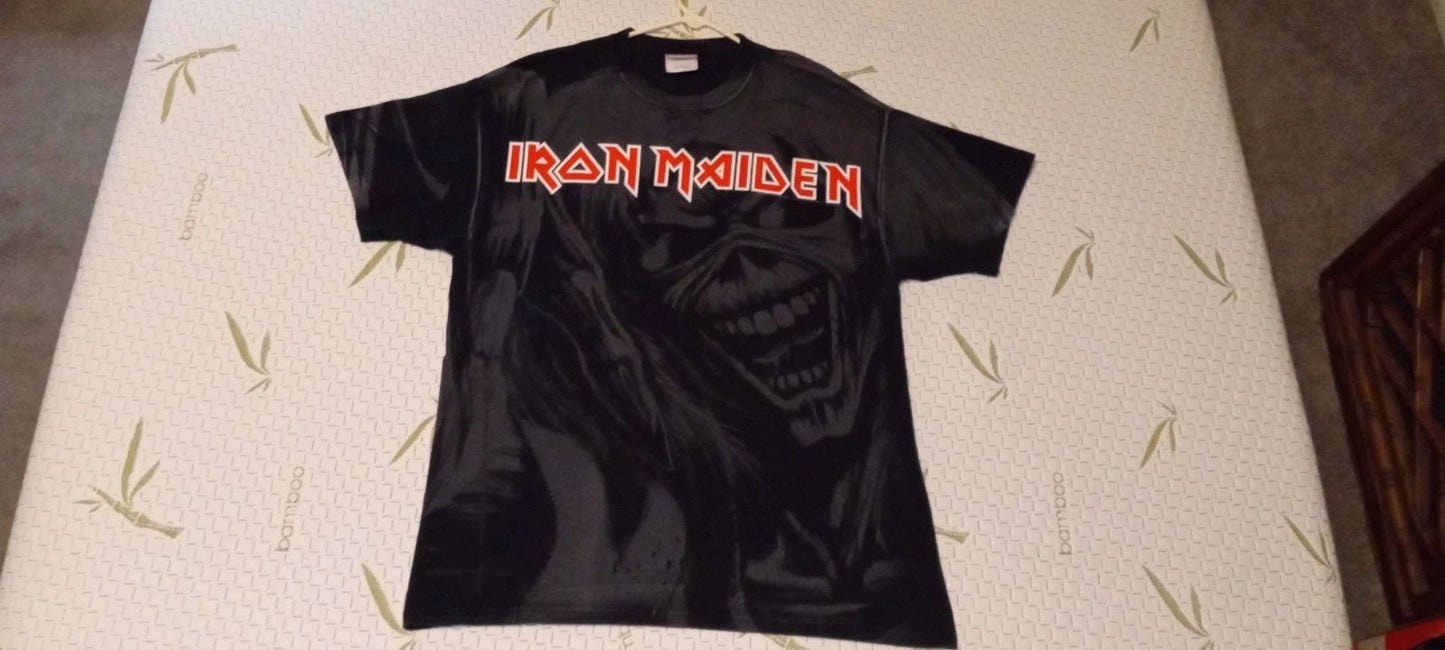 Y2K 2009 Iron Maiden Killers All Over Print AOP Devil Graphic T-Shirt Large