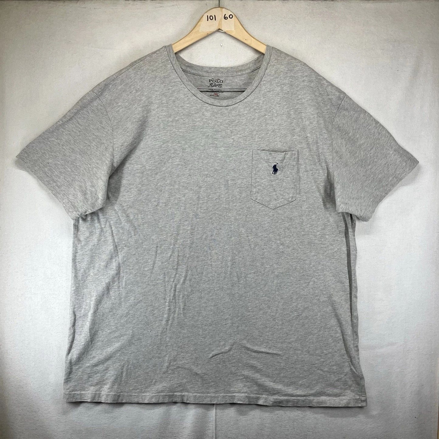 Classic Polo Ralph Lauren Mens T Shirt 2XL Heather Gray Pocket All Cotton