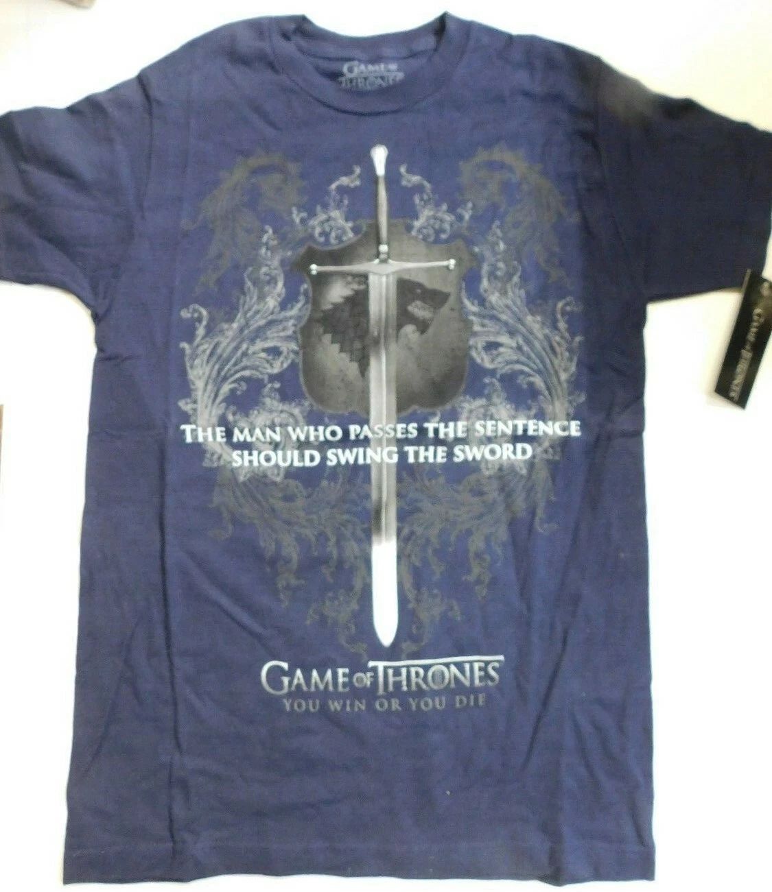 HBO T.V. SERIES GAME OF THRONES MENS T- SHIRT-SMALL-YOU WIN OR DIE