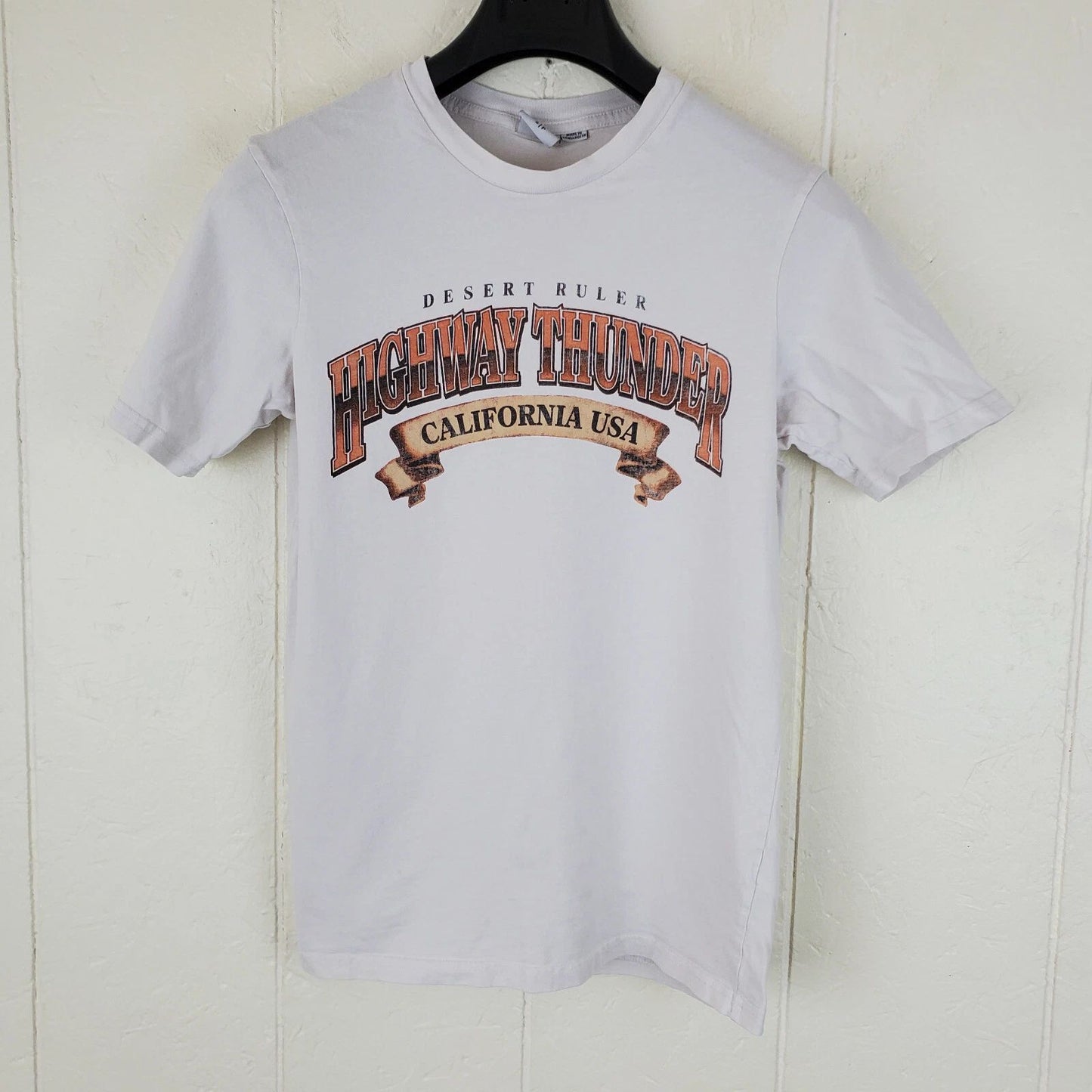 T Bar x Cotton On Shirt Mens Small White Graphic Crew Neck Short Sleeve Stretch