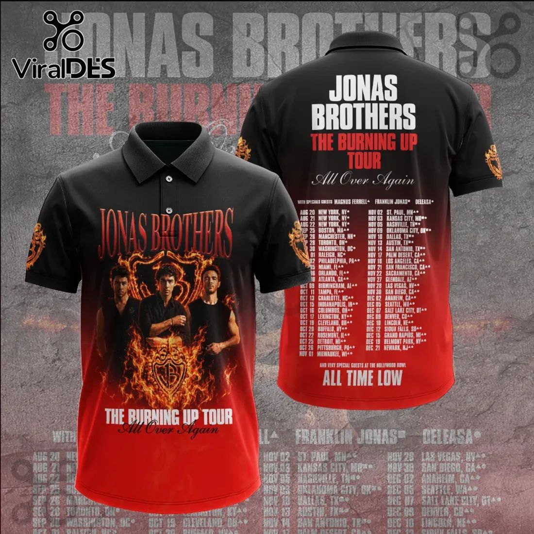 Jonas Brothers The Burning Up Tour Polo Shirt