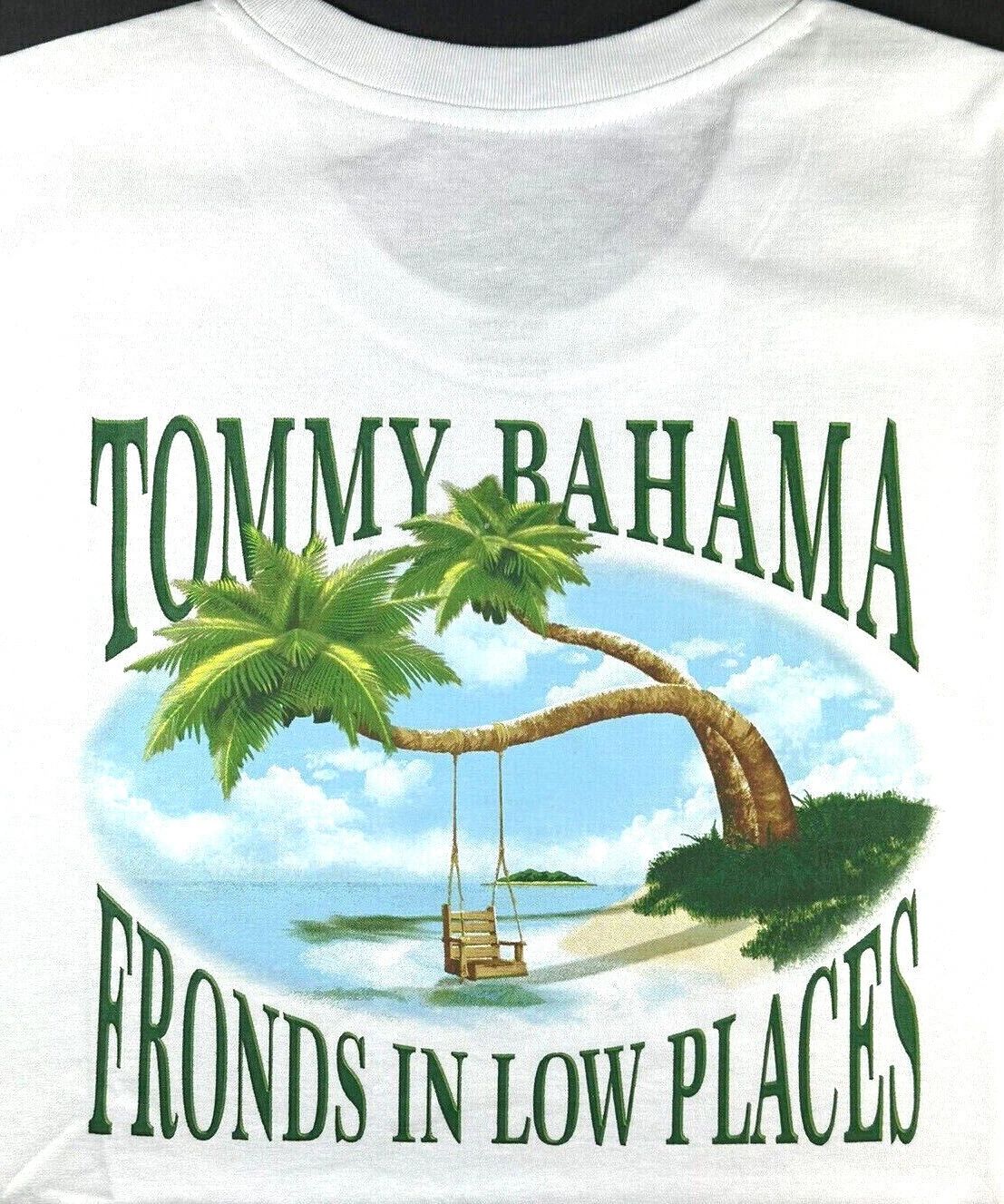 Tommy Bahama Men's T Shirt / Fronds In Low Places / WHITE / Cotton / Reg $54
