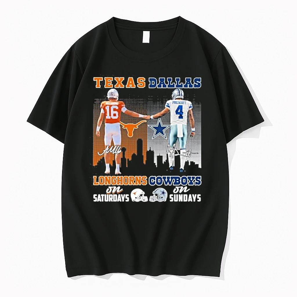 Manning Texas Longhorns On Saturdays And Prescott Cowboys On Sundays Tshirts Sweater