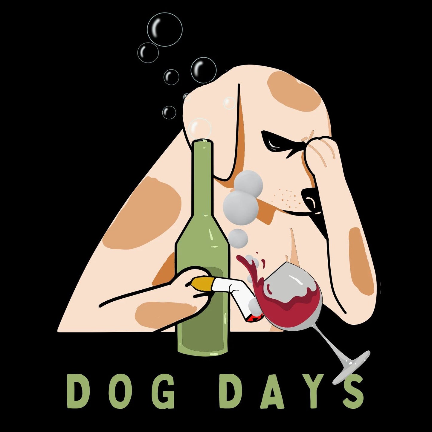 Dog Days, T-Shirt, Funny Frustrated Pooch Illustration. Animal, Pet Lovers Gift!