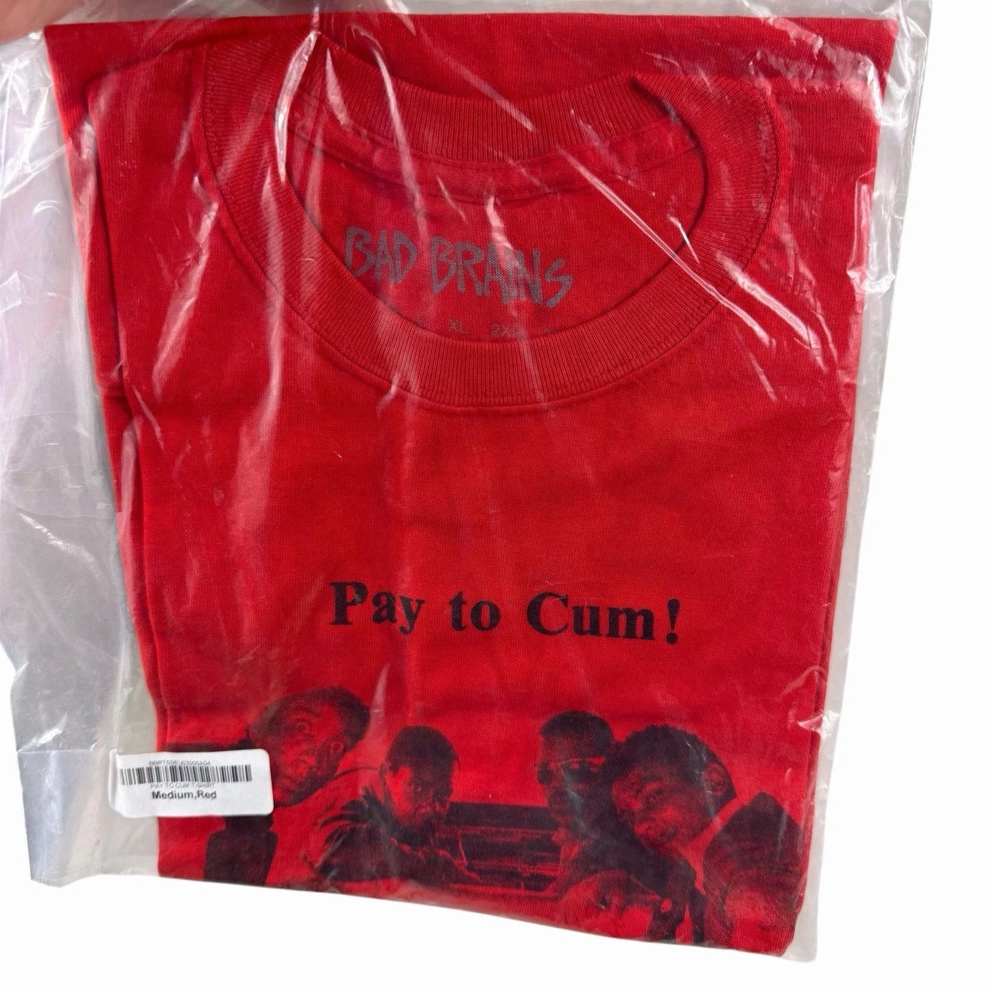 Bad Brains Band Play To Cum 90s T-Shirt Reprint Digital Red Graphic Size Med NEW