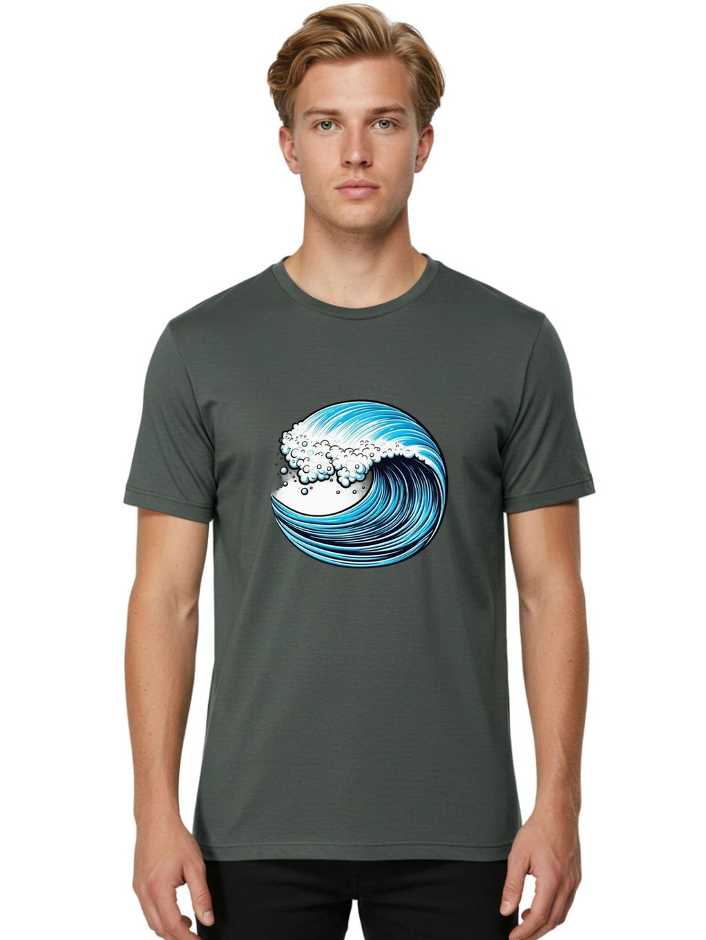 Wave-7 Mens Graphic Tee, 100% Cotton, Casual Summer Wear