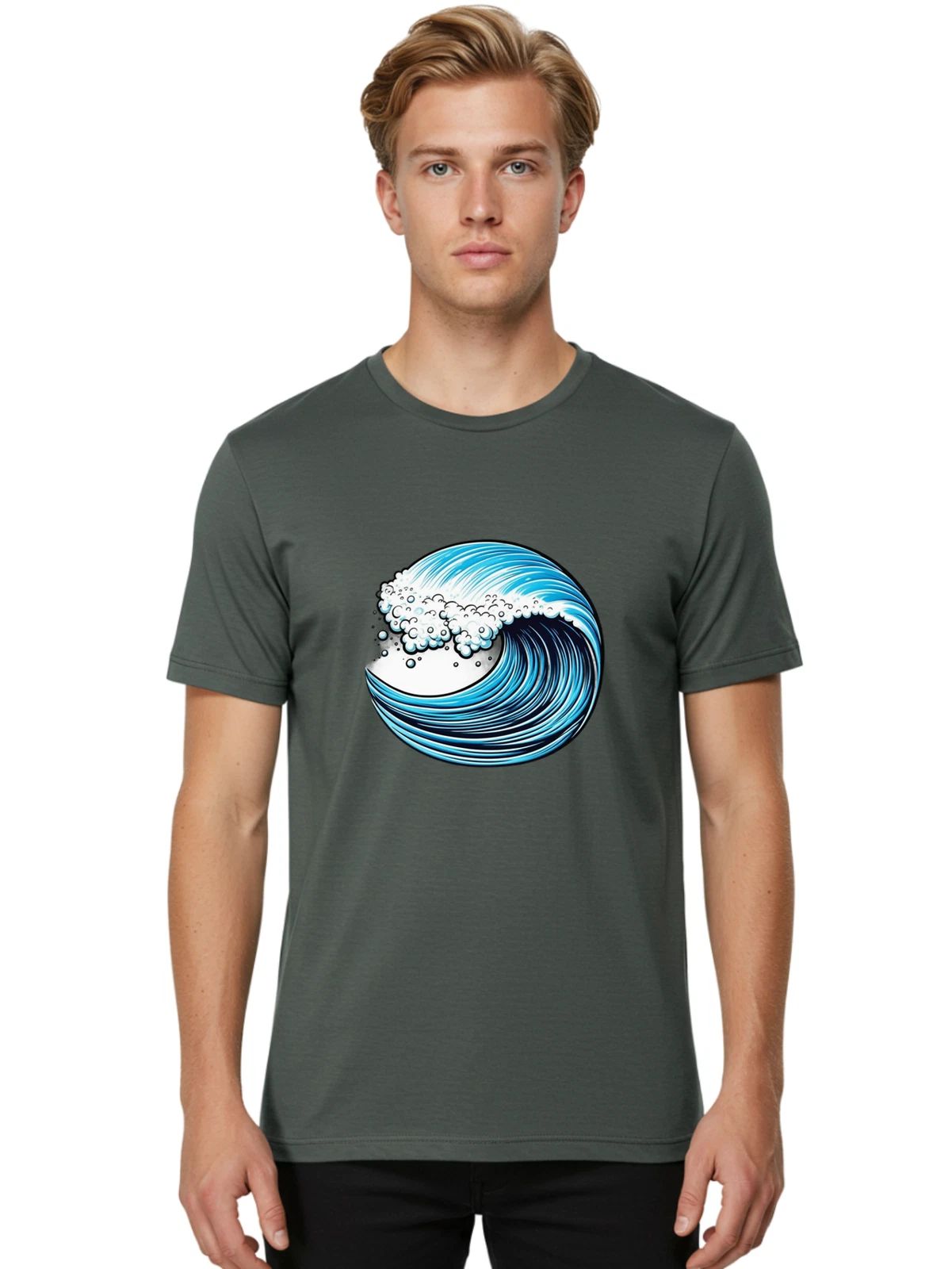 Wave-7 Mens Graphic Tee, 100% Cotton, Casual Summer Wear