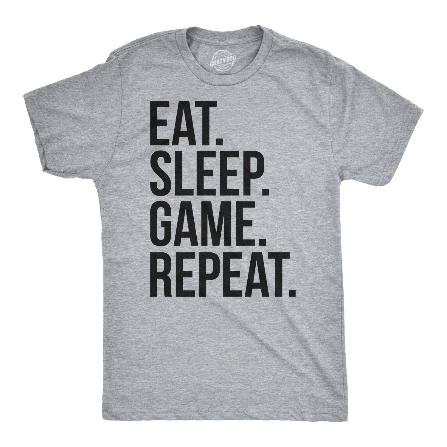 Mens Eat Sleep Game Repeat Funny Shirts Nerdy Gamer Tees Vintage Novelty T shirt