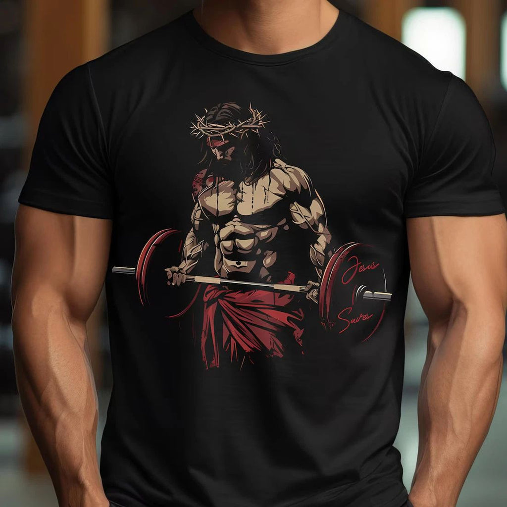 Jesus Saves Gym Shirt, Christian Fitness T-Shirt, Faith Over Fear
