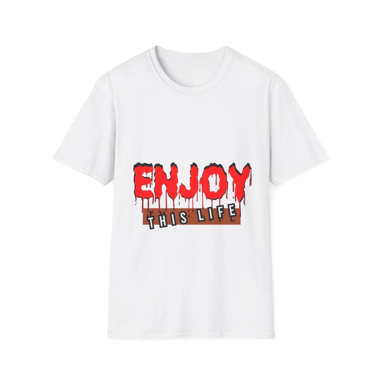 Enjoy This Life graphic T-shirt | Drip Red Lettering, Streetwear
