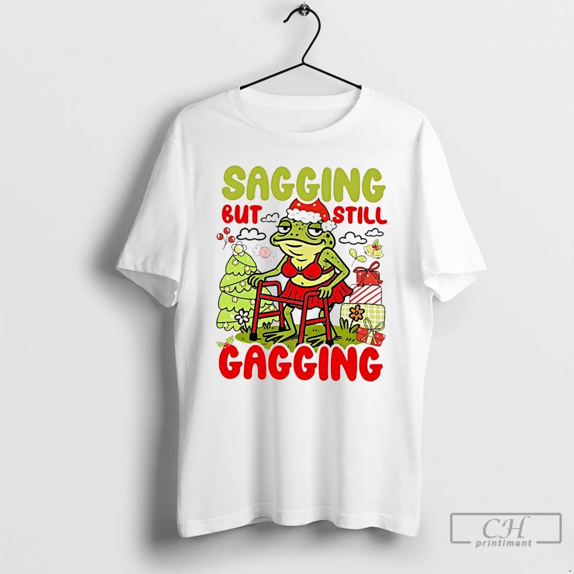 Classic Frog Sagging But Still Gagging Christmas Xmas Gift T Shirts