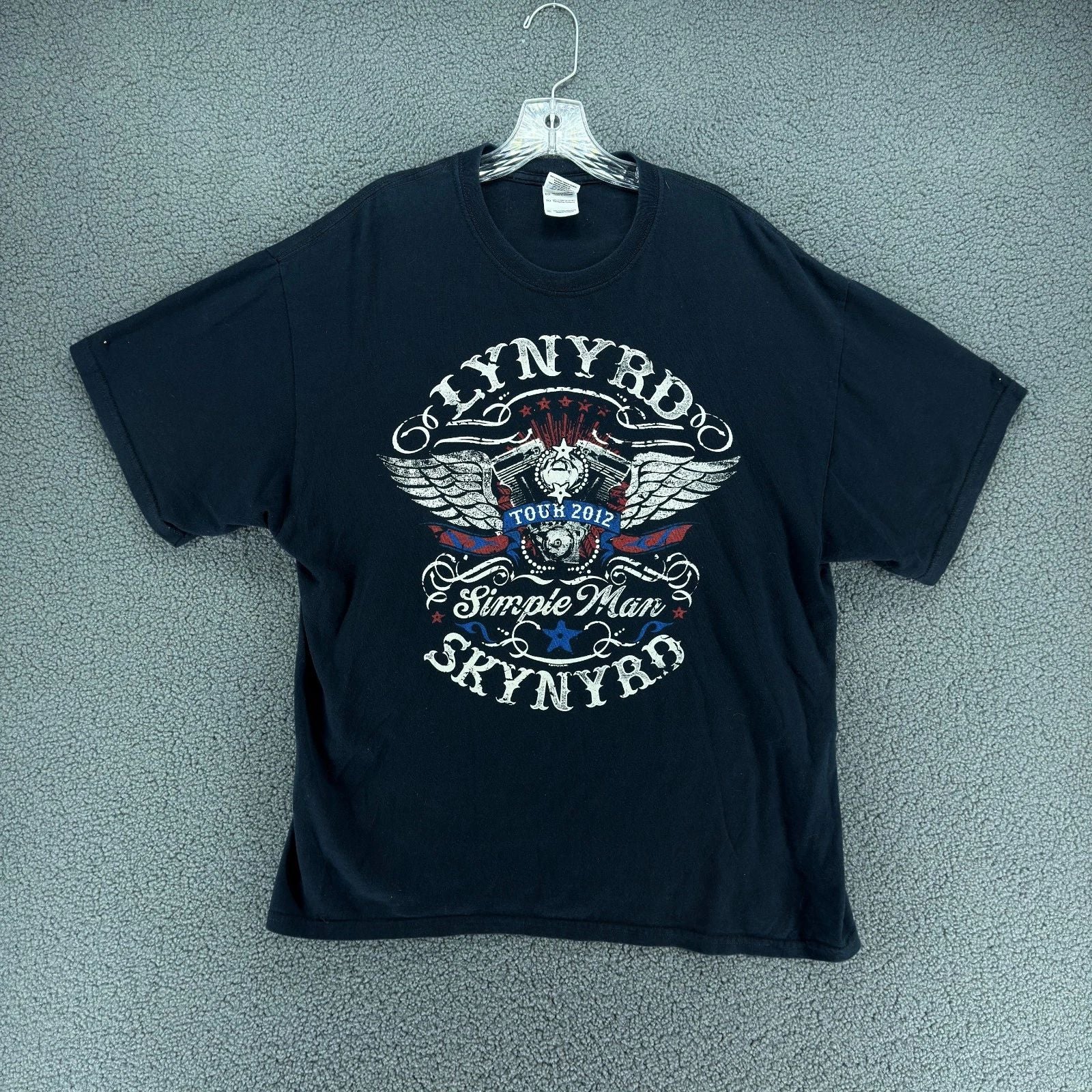 Lynyrd Skynyrd Shirt Mens XL Black Simple Man Tour 2012 Concert Graphic T-Shirt