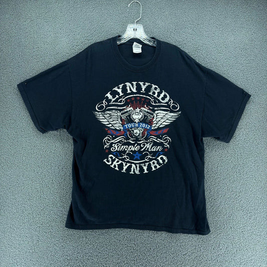 Lynyrd Skynyrd Shirt Mens XL Black Simple Man Tour 2012 Concert Graphic T-Shirt