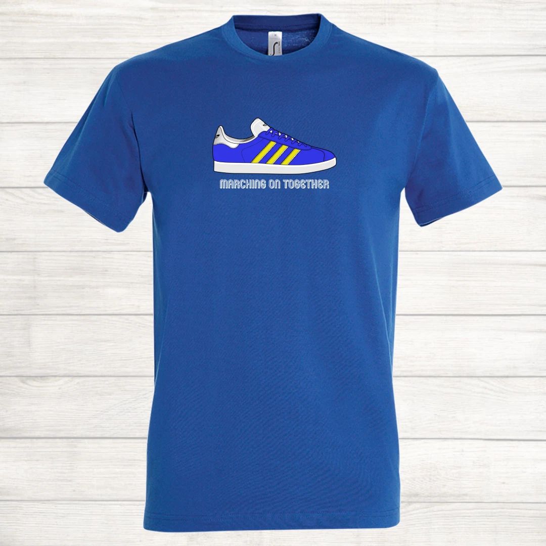 Leeds United adidas Gazelle Football Marching on Together LUFC Trainer T Shirt
