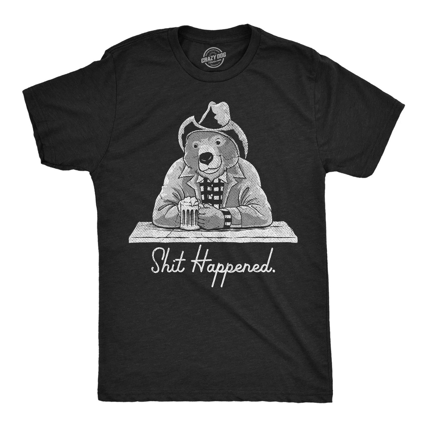 Mens Funny T Shirts  Happened Sarcastic Bear Graphic Novelty Tee for Men