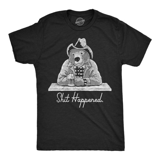 Mens Funny T Shirts  Happened Sarcastic Bear Graphic Novelty Tee for Men