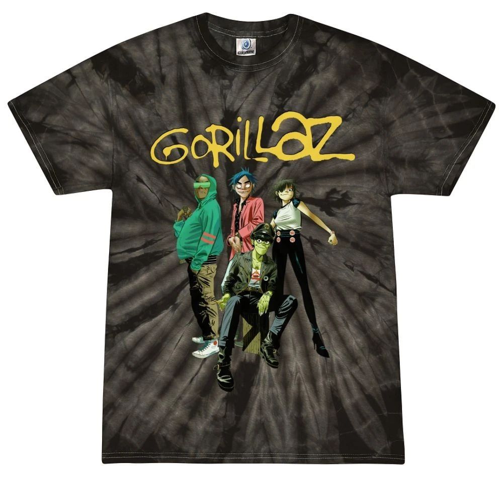 Gorillaz Tie-Dye T-Shirt Electronic Band Music Youth and Adult Size Cotton Tee