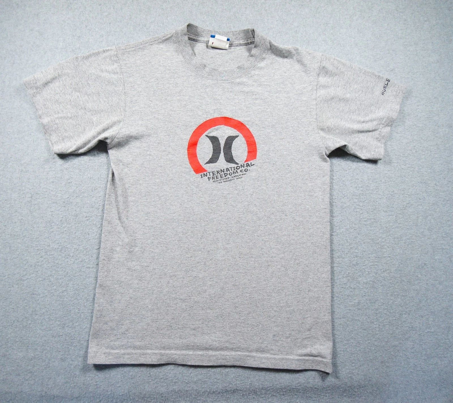 Vintage Hurley Shirt Mens Small Gray Freedom Graphic Short Sleeve Surf Skate Y2K