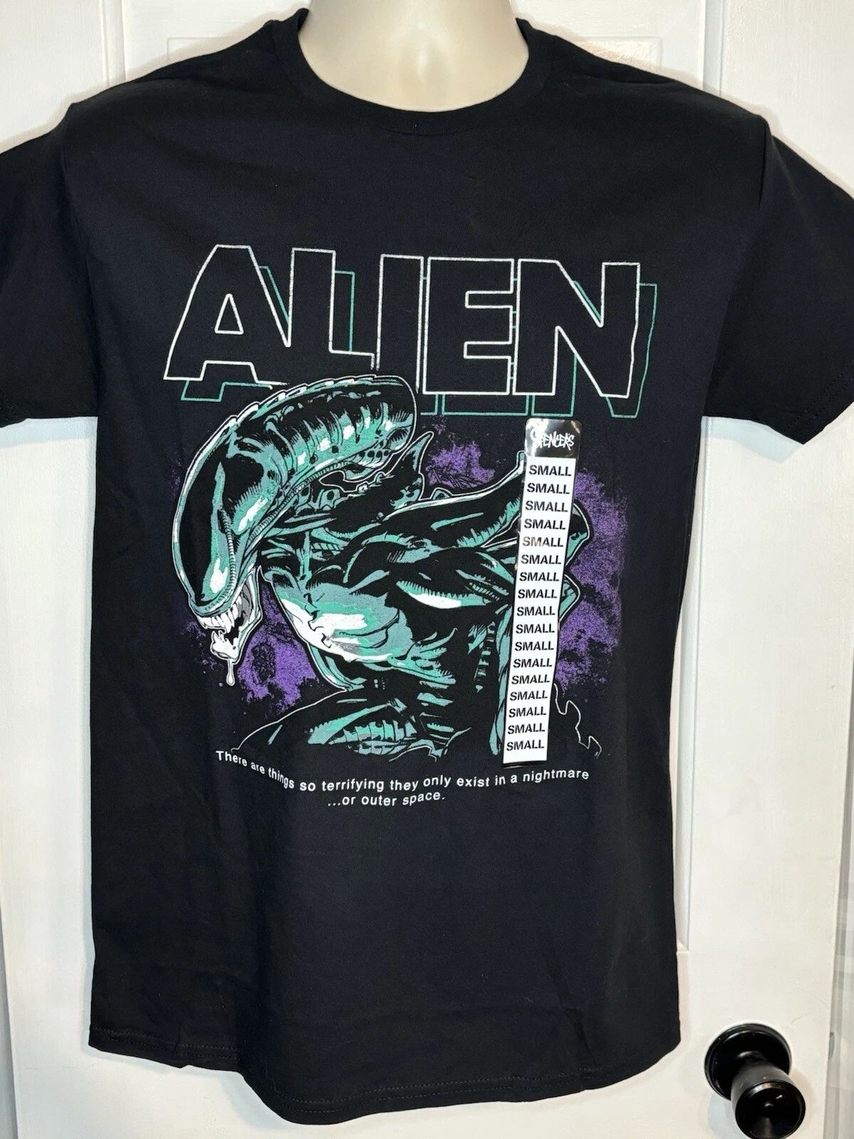 NWT Alien Outer Space Nightmare T-Shirt Adult Small Black SS Nebula