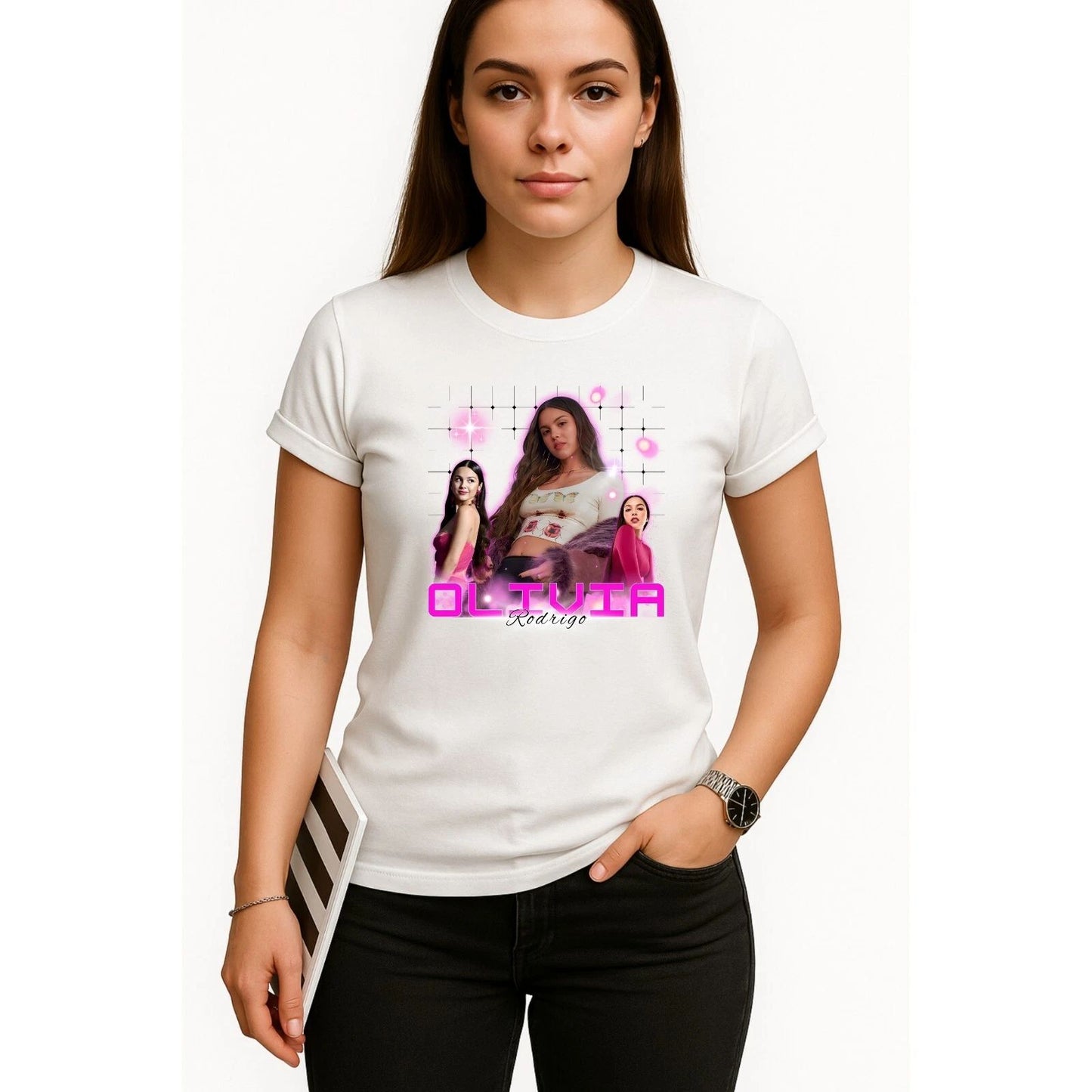 Retro Pop Girl T-Shirt – Collage Style Graphic Tee for Music Lovers, Aesthetic C