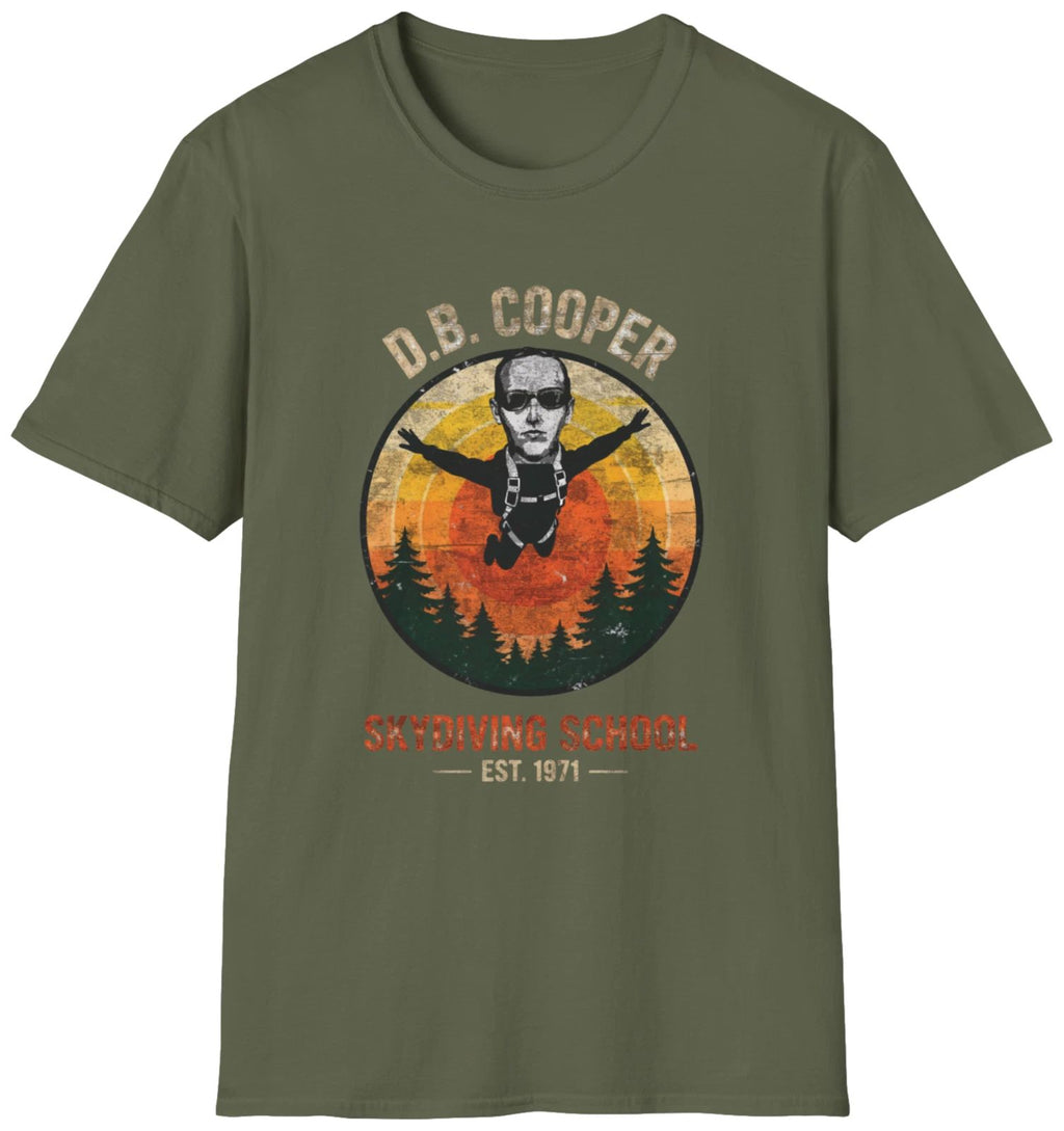 D.B. Cooper Vintage Skydiving School T-Shirt | DB Cooper Shirt | Softstyle Tee