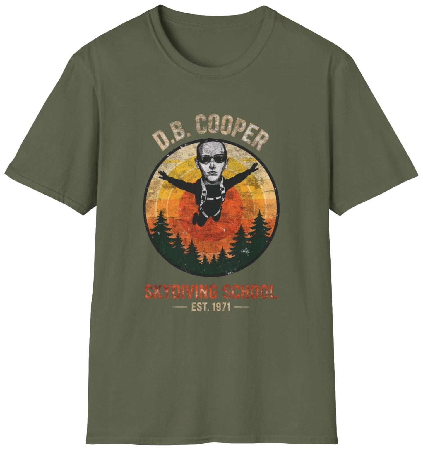 D.B. Cooper Vintage Skydiving School T-Shirt | DB Cooper Shirt | Softstyle Tee
