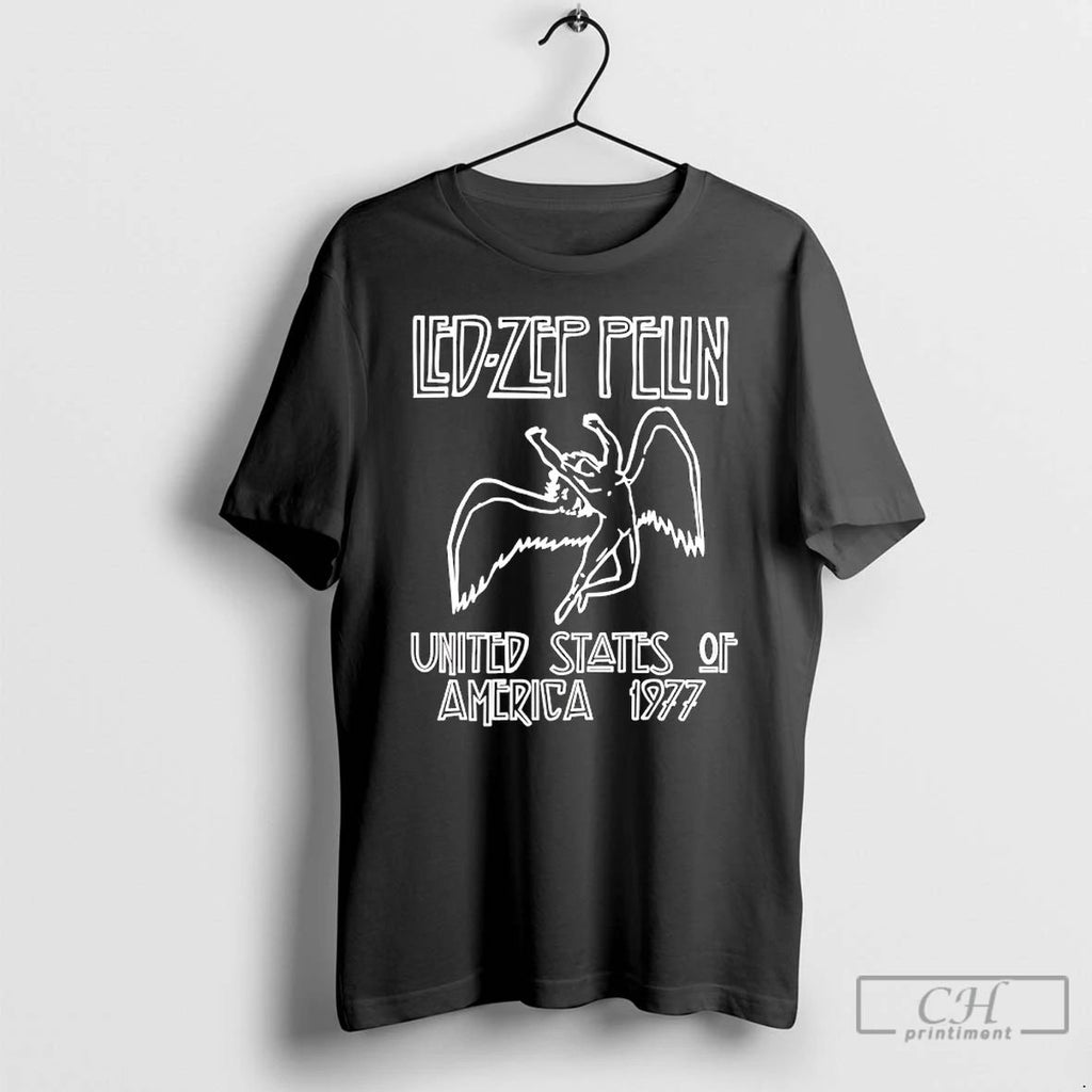 Classic Led Zep Peun United State Of America 1977 Angel T Shirts