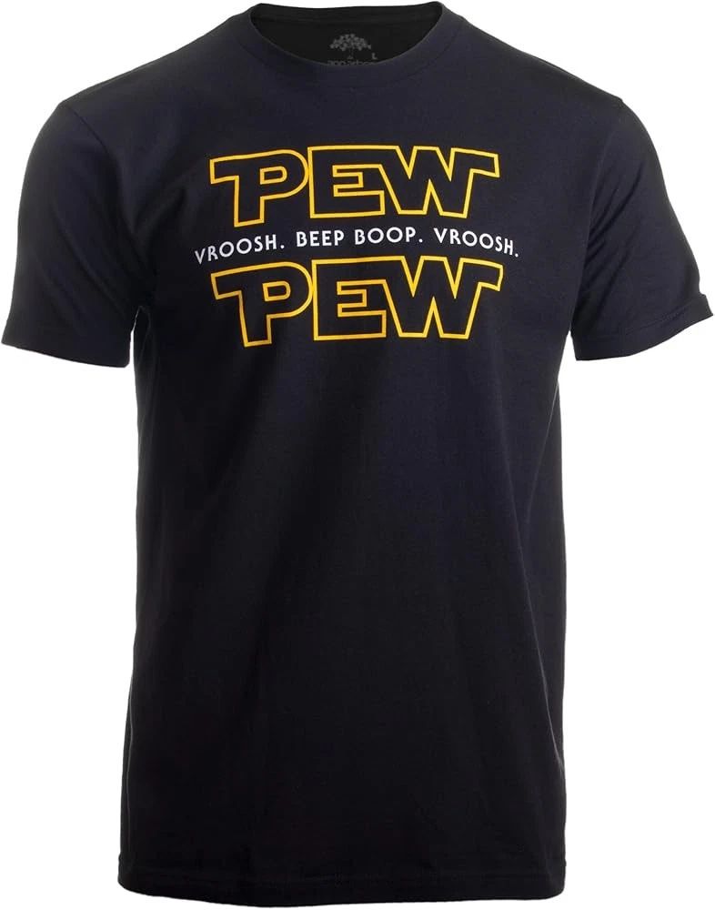 Pew Pew Wars Funny Sci-fi Space Star Noises Science for Geek Men Women T-Shirt